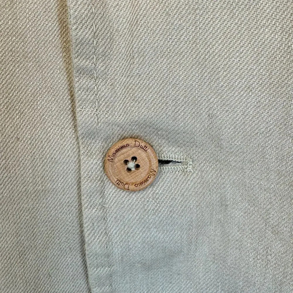 Massimo Dutti Mens Suit‎ Jacket 48/38 Tan Linen Single Breasted Wedding Spain